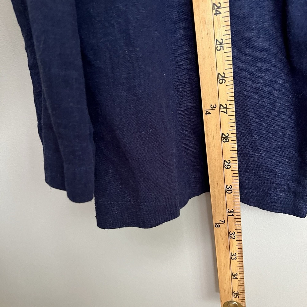 Old Navy Women Blazer L Navy Linen Blend Casual Coastal Minimalist Quiet Luxury - Picture 5 of 7